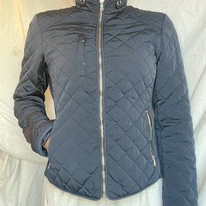 Navy Zara London quilted jacket